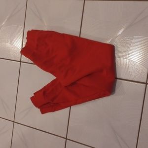 $4 Add-on Red Jogging Pants - Size XS (Repaired & Paint Stains)